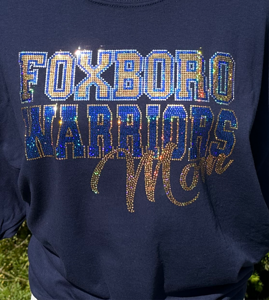 * Foxboro Mom Sparkle Bling Champion Long Sleeve Champion T-Shirt - No logo