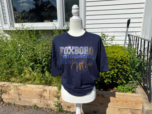 * Foxboro Mom Sparkle Bling Champion Short Sleeve Champion T-Shirt - No logo