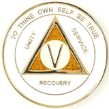 Fancy Medallion - AA - White and Gold Sparkle