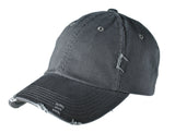 Distressed Low Profile Hat with Leather Patch