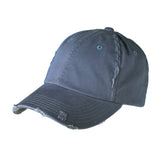 Distressed Low Profile Hat with Leather Patch