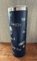 Foxboro Warriors Lacrosse Skinny Travel Tumbler 20 oz.